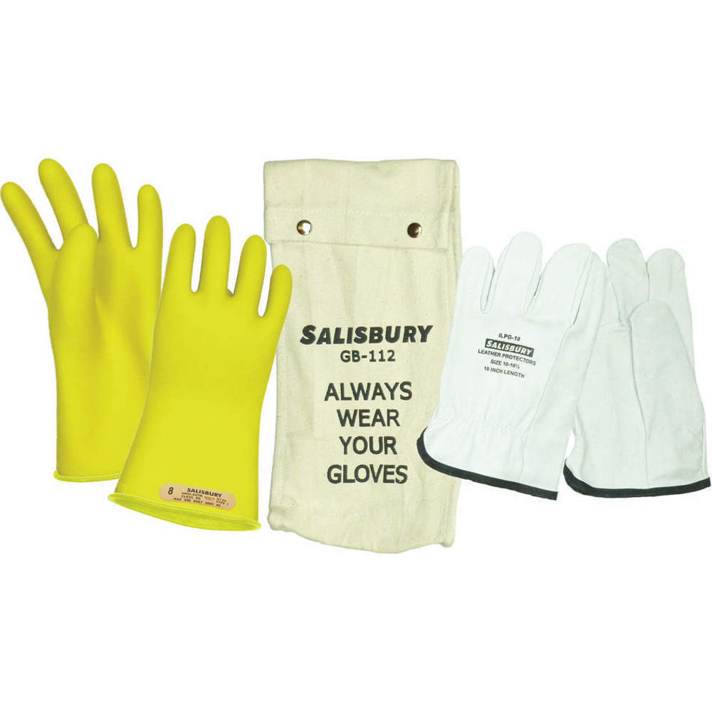 GK011R/8H,11" SALISBUR Natural Rubber Electrical Glove Kit,Class 0,Sz 8H NEW! 