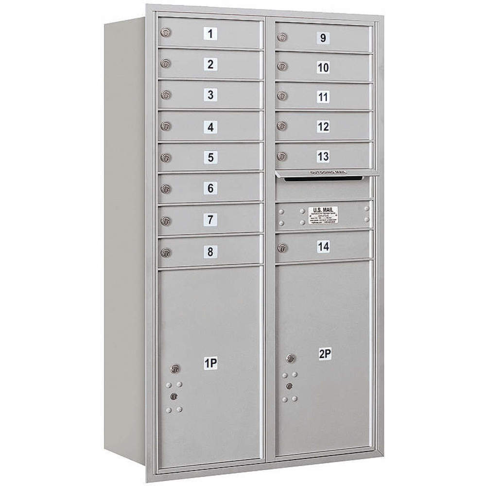 Horizontal Mailbox Usps 16 Doors Aluminium Rl 51-1/2 Inch