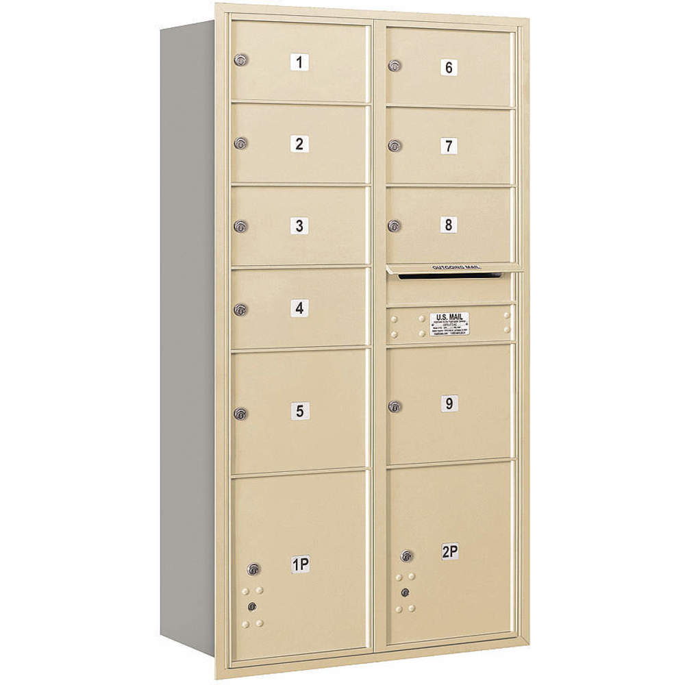 Horizontal Mailbox Private 11 Doors Sandstone Rl 56-3/4 Inch