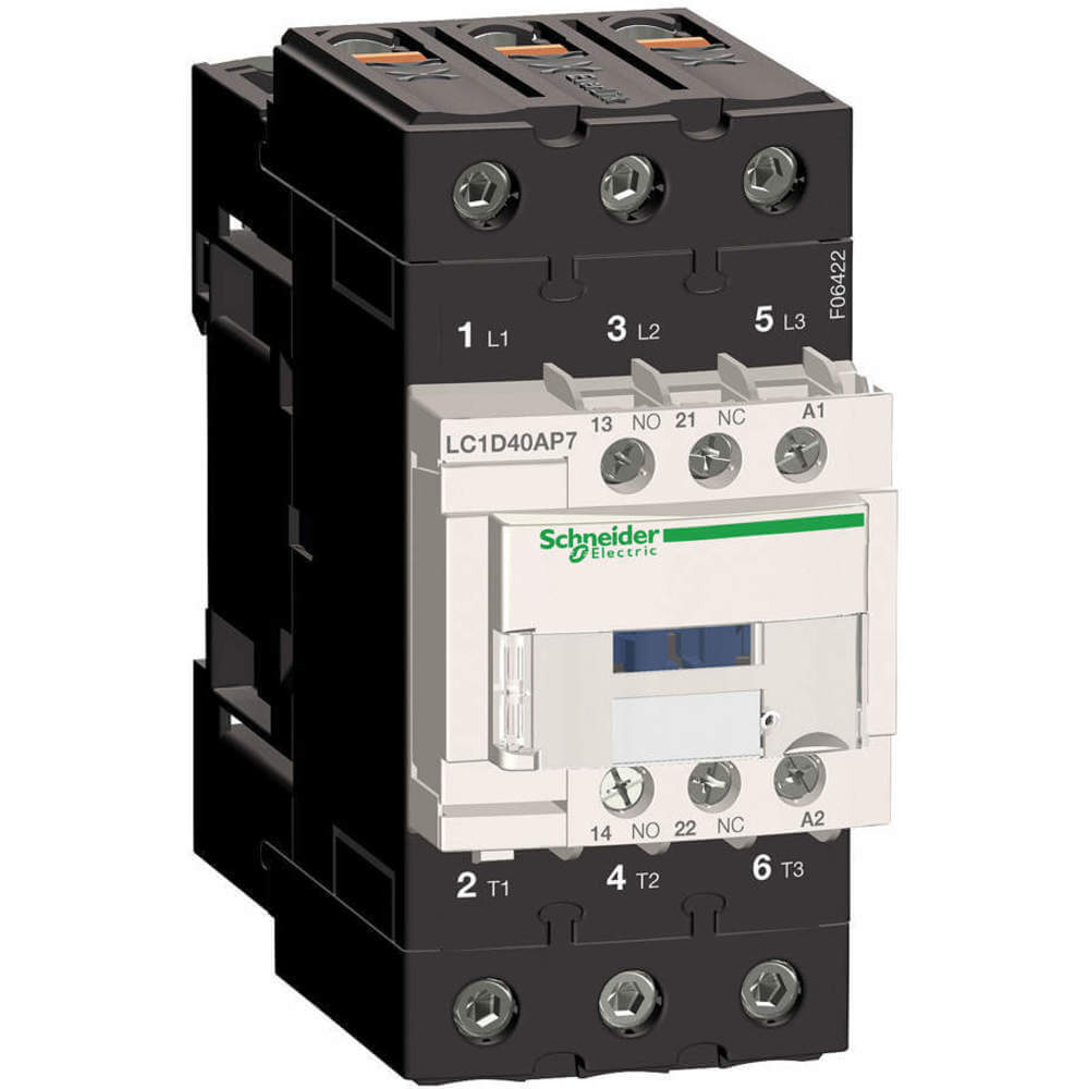 SCHNEIDER ELECTRIC LC1D09T7 480VAC Non-Reversing IEC Magnetic Contactor 3P 9A 