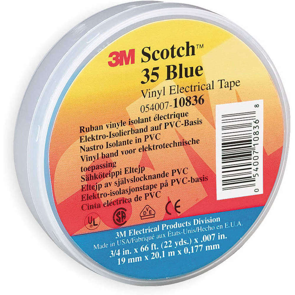 Scotch 35 3/4X66 BLUE  Electrical Tape 3/4 x 66 Feet 7 Mil Blue