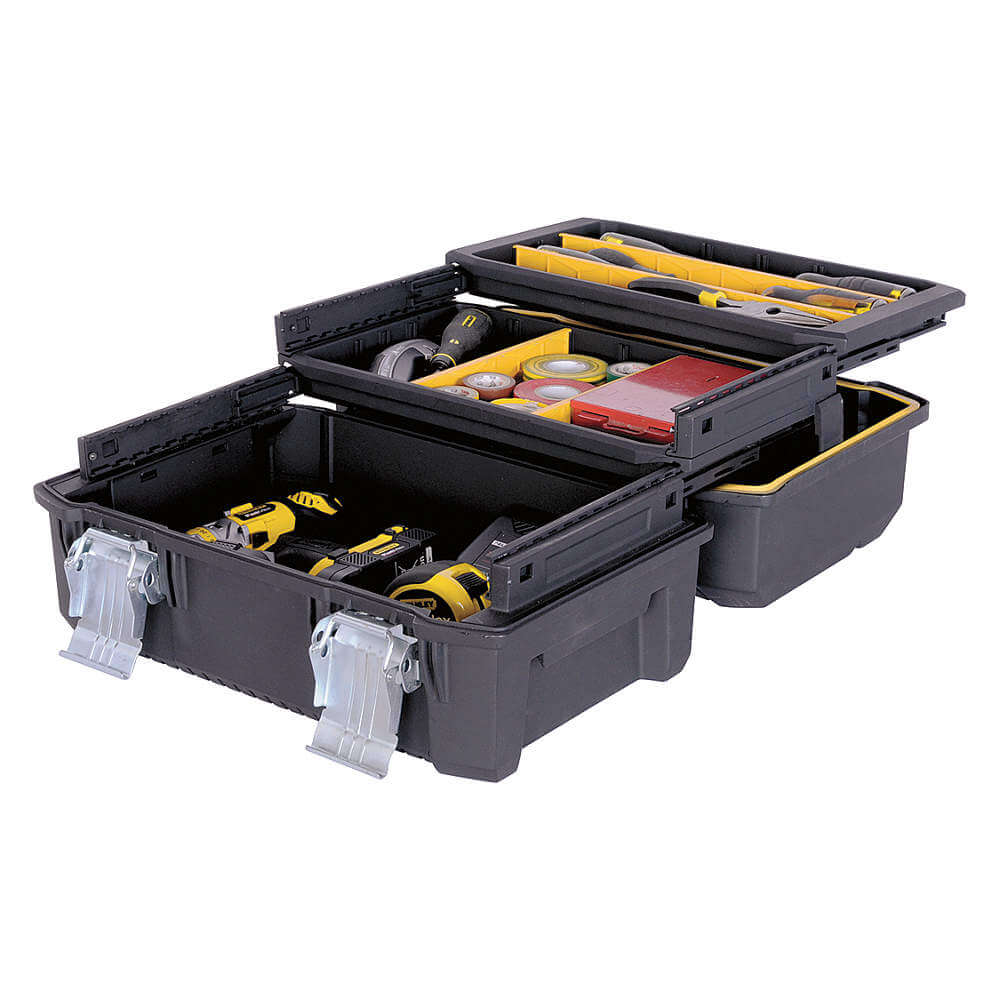 Black STANLEY Portable Tool Box,17-29/32"x8-3/4" FMST18001 