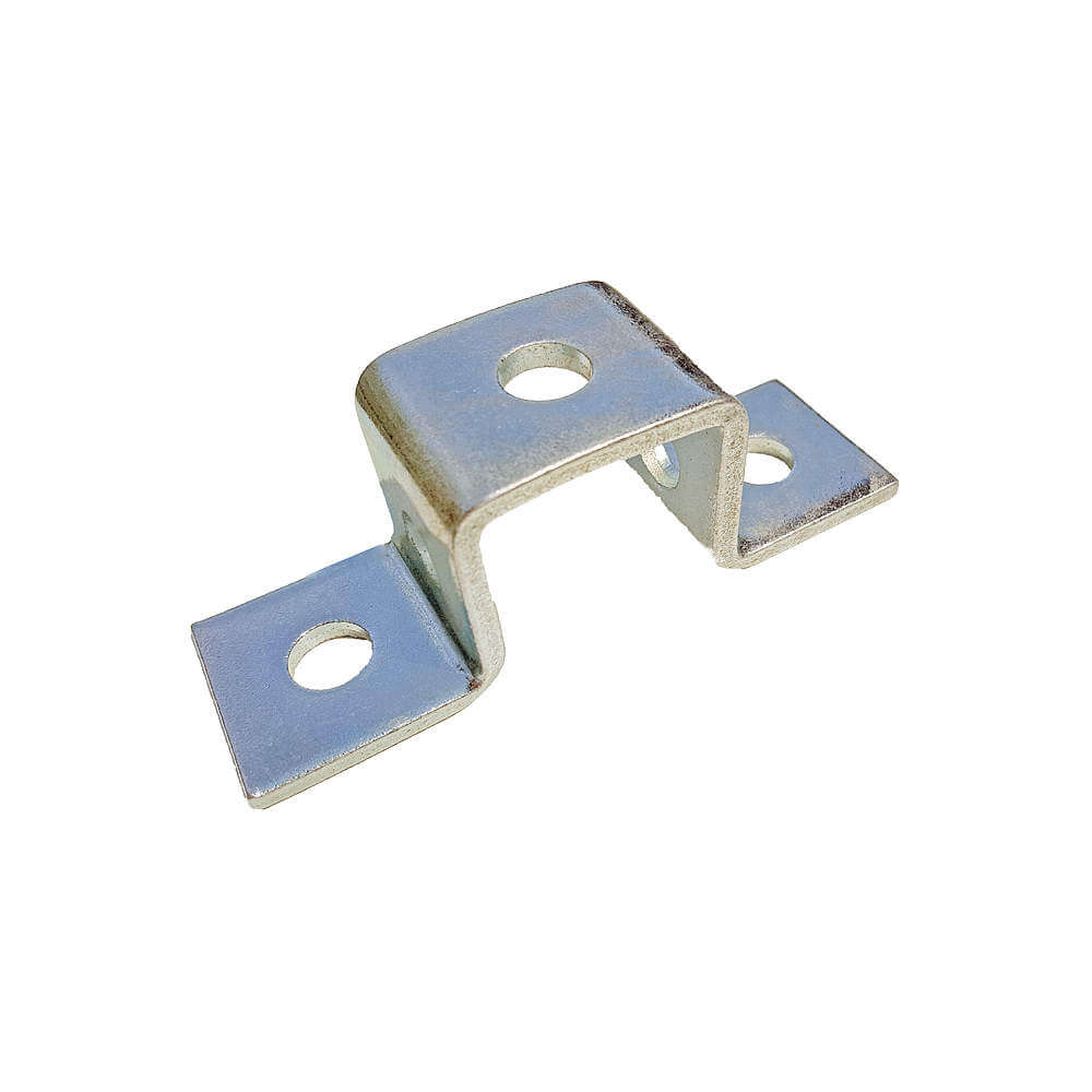 U-Shaped Support, Electro-Galvanized/Silver Galvanized Finish, Silver, 5 Holes