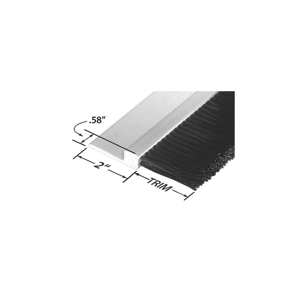 H-Shaped Profile Tanis Brush RPVC231036 Stapled Strip Brush with Rigid PVC Backing 3 Overall Height 3 Overall Length 1 Trim Length 3 Rows Black Nylon Bristles 