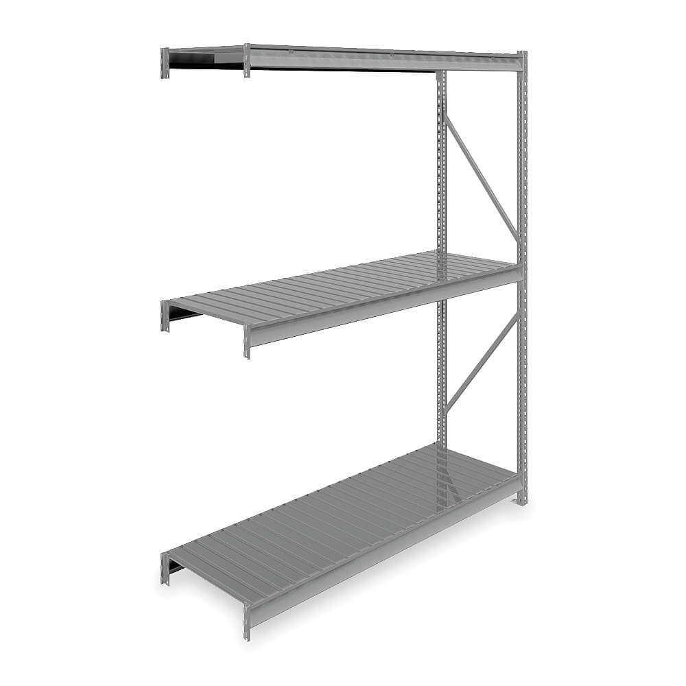 Storage Rack Add-On Unit, 72 x 24 x 96 Inch Size, 22 Ga. Ribbed Steel