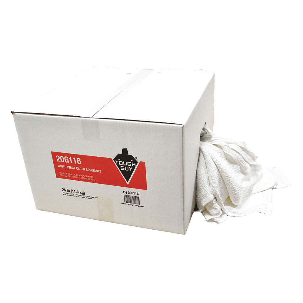 1 White Mixed Cotton Rags - 25 LB Box