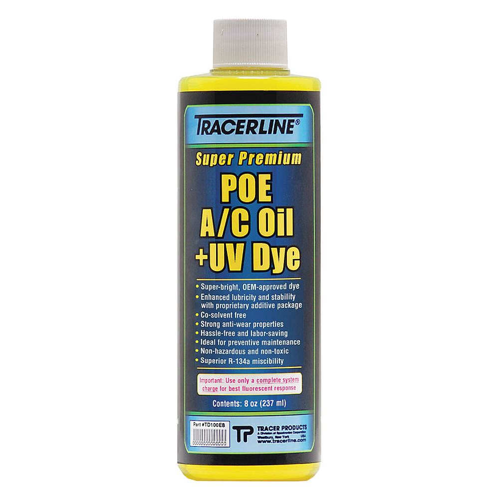Tracerline TD100E8 POE Lubricant/Dye Fluorescent A/C 100 Viscosity