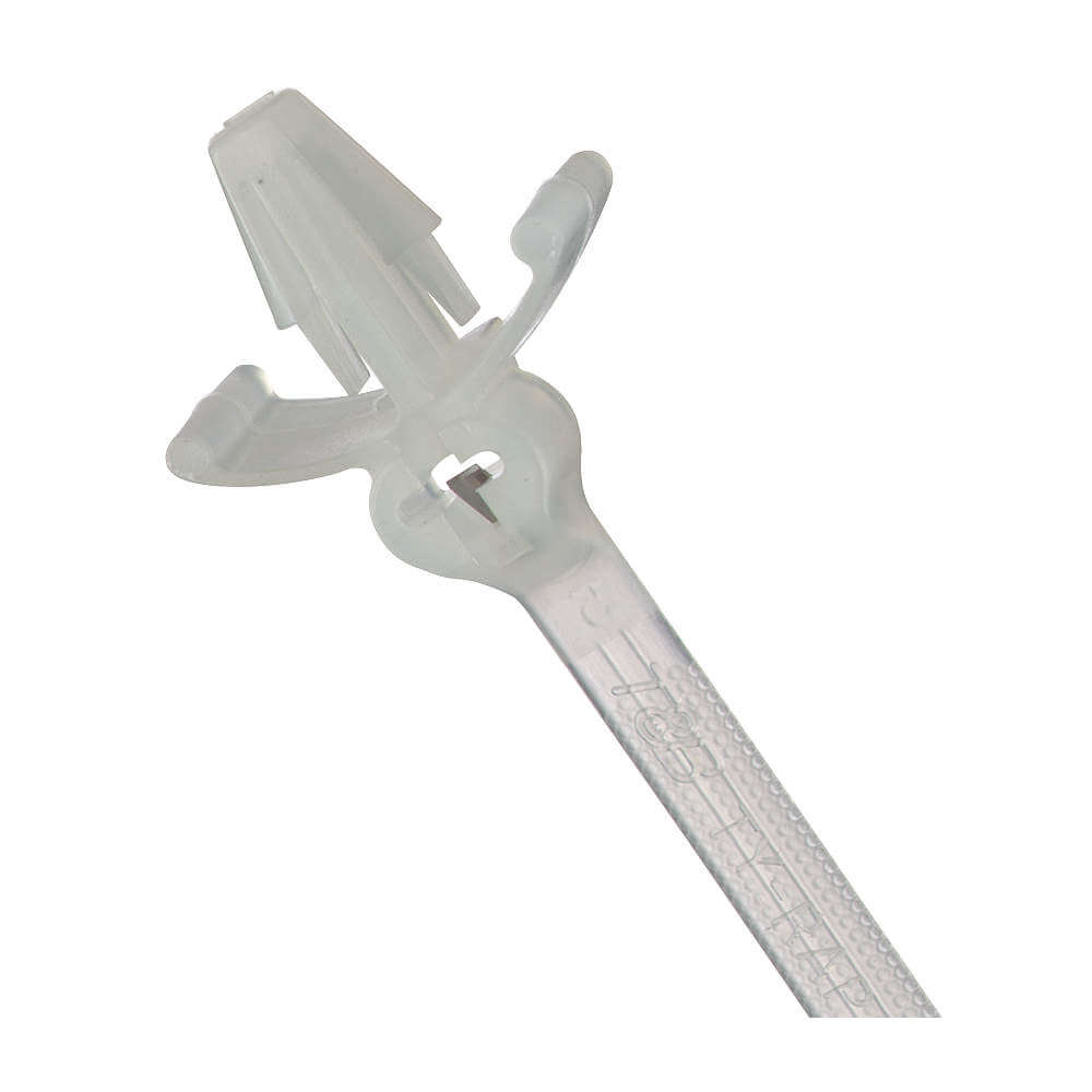 Cable Tie, 185 Deg F Temp Range, Push Mount Type, Natural, Nylon/Polyamide 6.6