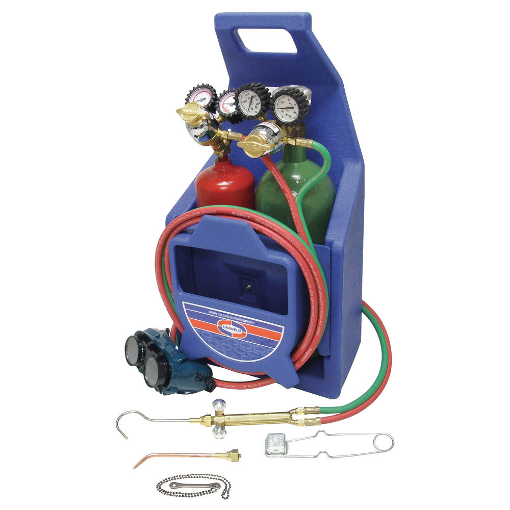 Welding And Cutting Outfit, 12.5 ft Hose Length, 1-1/2 Inch Gauge Size, Acetylene