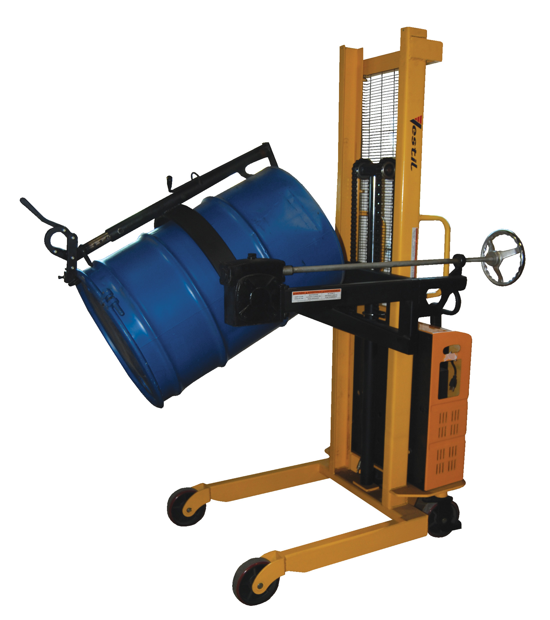 Vestil DRUMLRTDC Steel DC Powered Drum Lifter/Rotator/Transporter