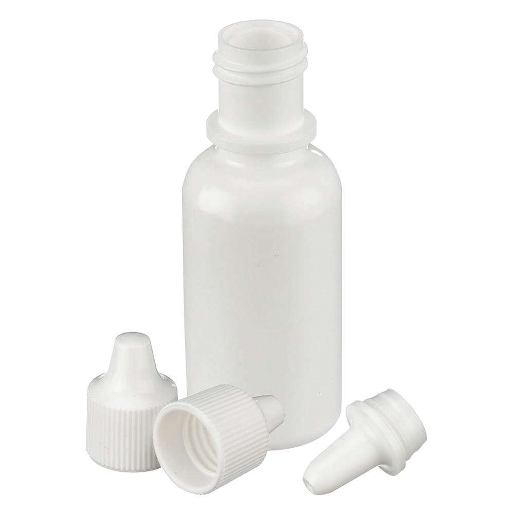 Dropper Bottle, LDPE, 0.5 fl oz Capacity, 15 mL Capacity, No Label, White