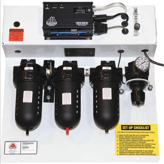Breathing Air Panel, With CO Monitor, 15 CFM, 48 CFM Flow Capacity, 1 Coupling