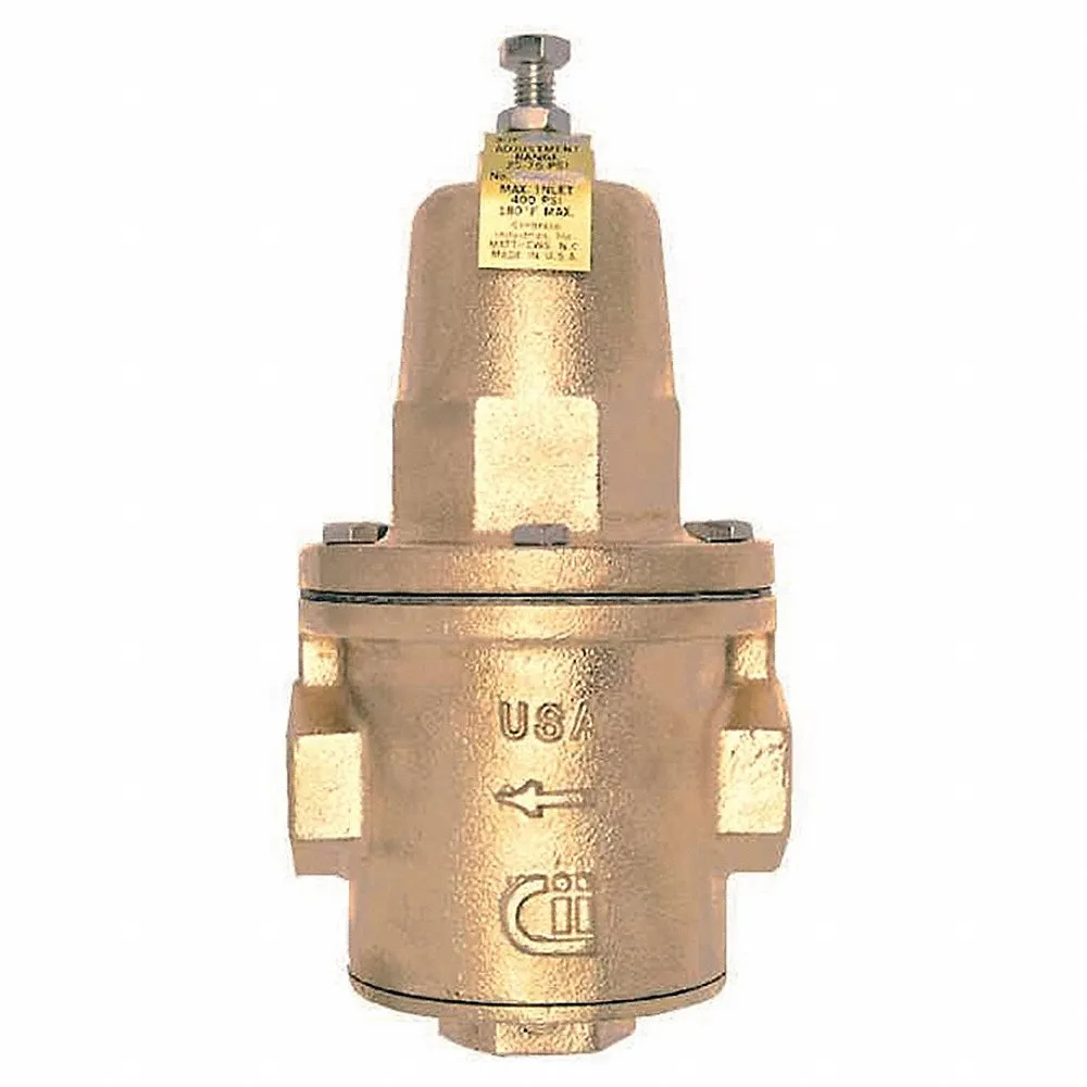 Water Pressure Reducing Valve, 36H, Bronze, 1 1/2 in, FNPT, 50 psi Preset Pressure Setting
