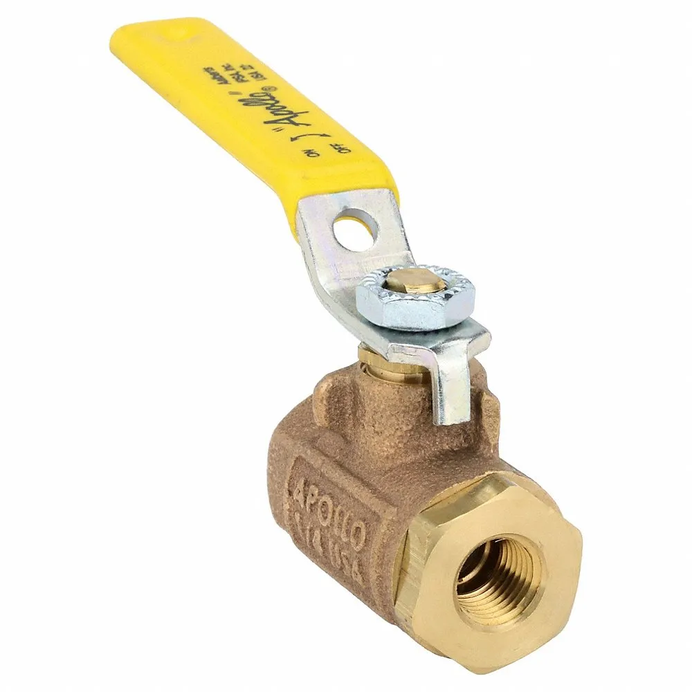 Bronze Ball Valve Inline Fnpt 1/4 In, Brass