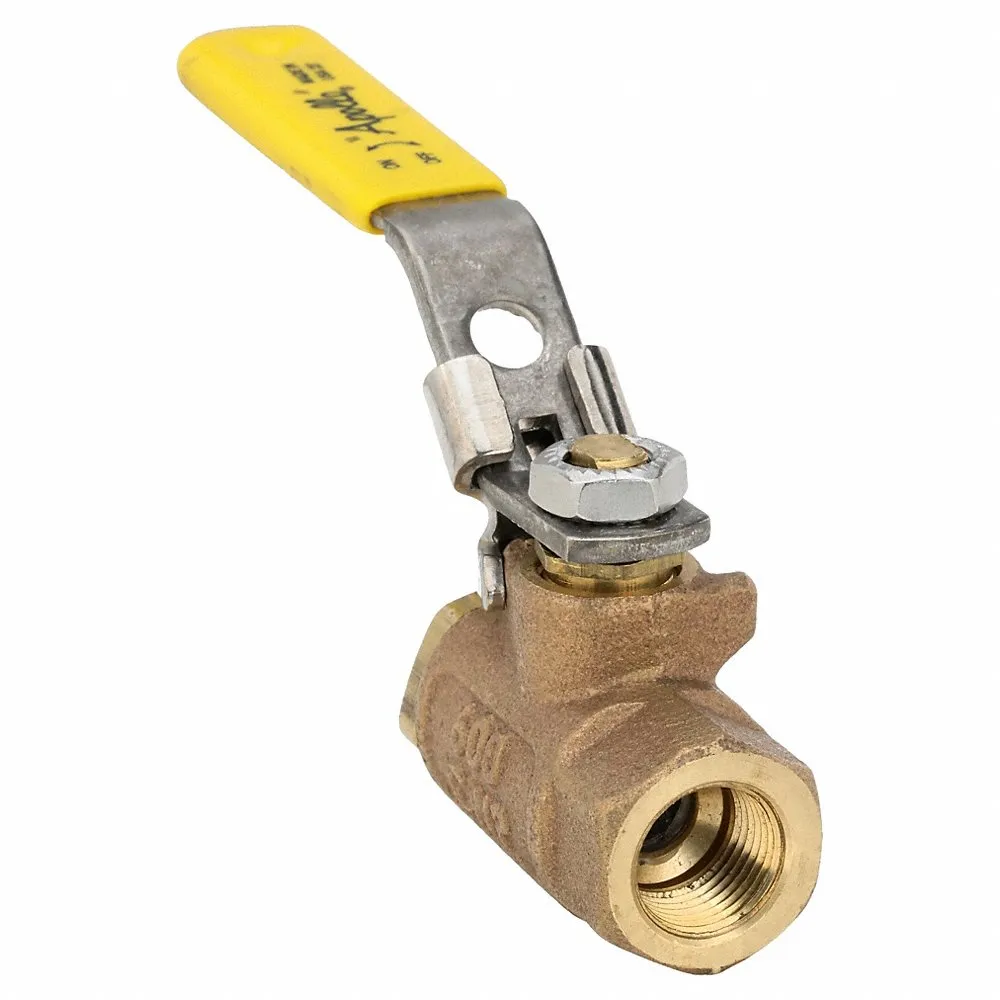 Ball Valve, 3/8 in Pipe, Std, 600 psi CWP, -20 to 450 Deg. F, Locking Lever Handle, Female NPT