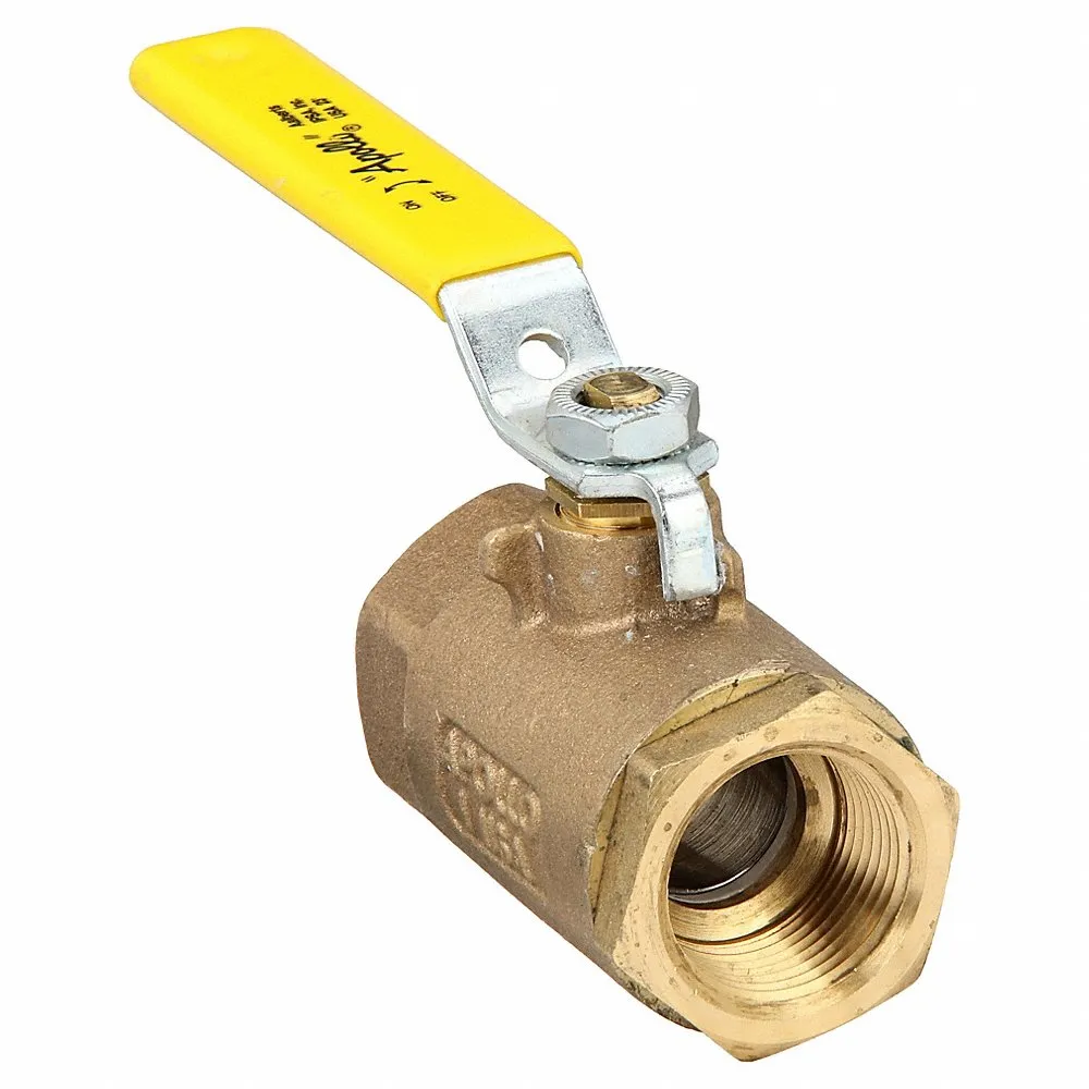 Bronze 2 Pcs Ball Valve with Standard Configuration 1 Inch Size, 2 x FNPT