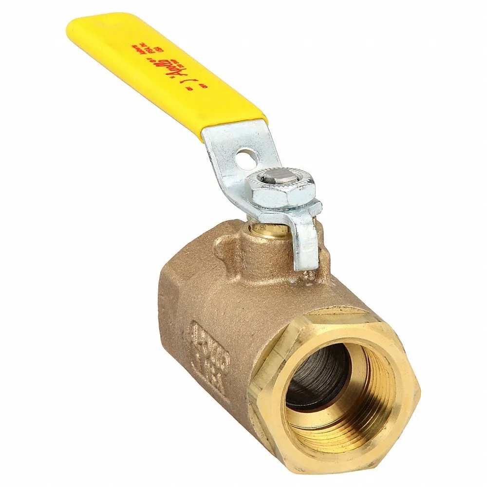 Bronze 2 Pcs Ball Valve with 250# Steam Trim 1 Inch Size, 2 x FNPT, 3.77 x 1.38 x 2.22 Inch Size