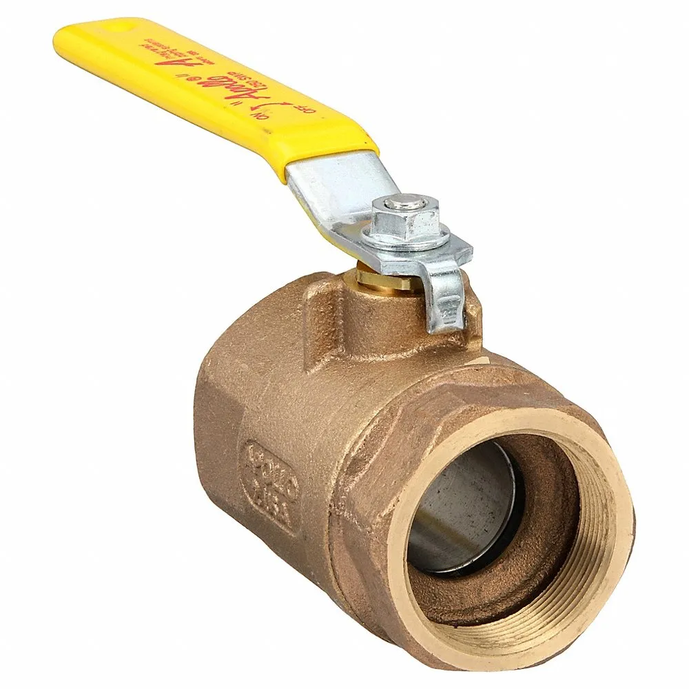 Bronze 2 Pcs Ball Valve with 250# Steam Trim 2 Inch Size, 2 x FNPT, 7.14 x 1.43 x 2.29 Inch Size