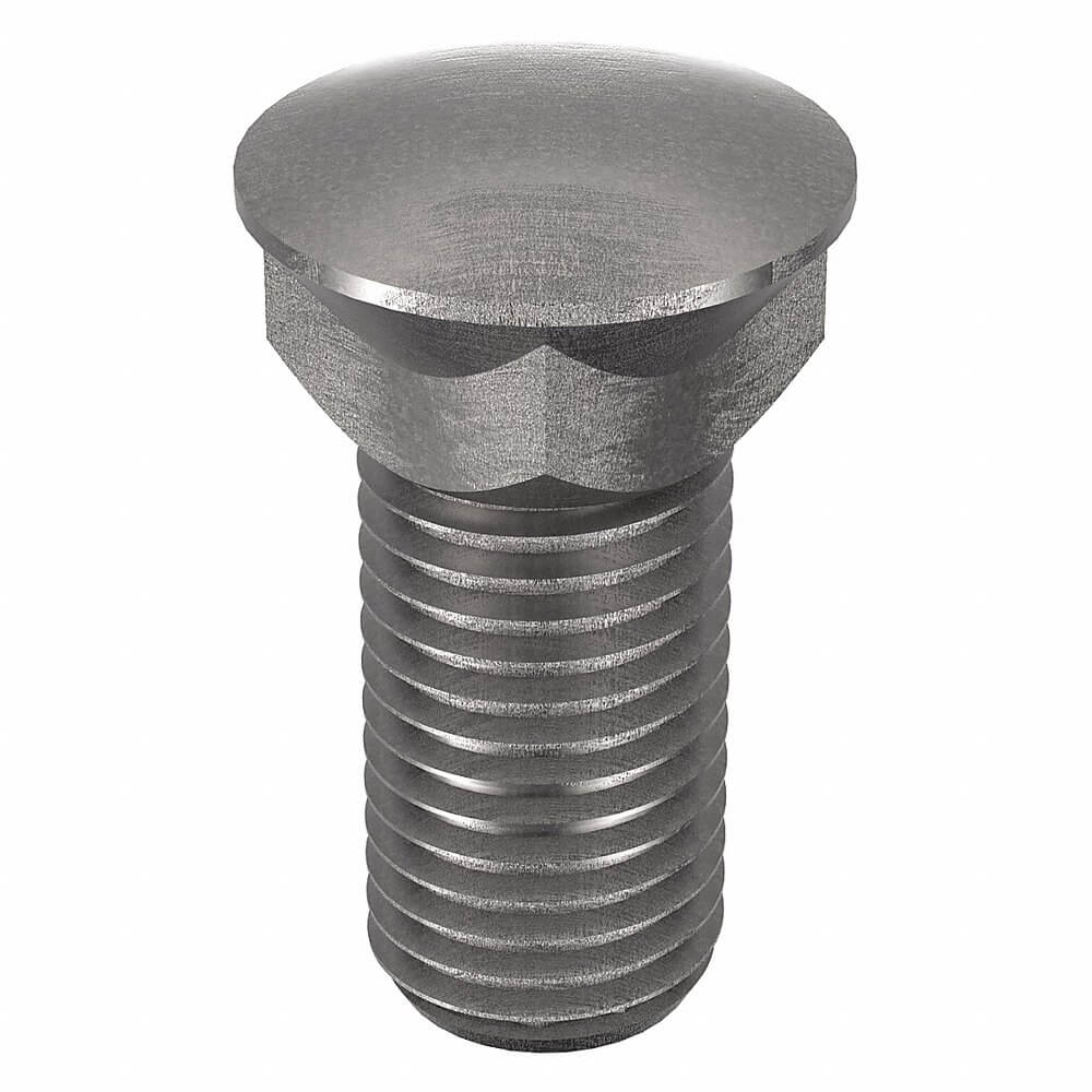Plow Bolt, 3/4 In - 10 Thread Size, Steel, 2 1/2 In Lg., Blk Oxide, FT, Dome