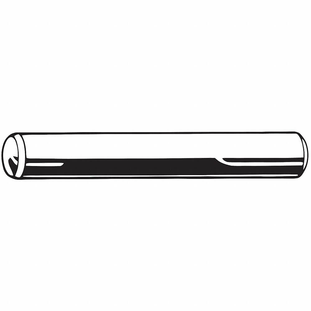 Dowel Pin, Std Dowel, 10mm Lg., 4mm Pin Dia., Rockwell C52-62, Hardened Steel, Pln