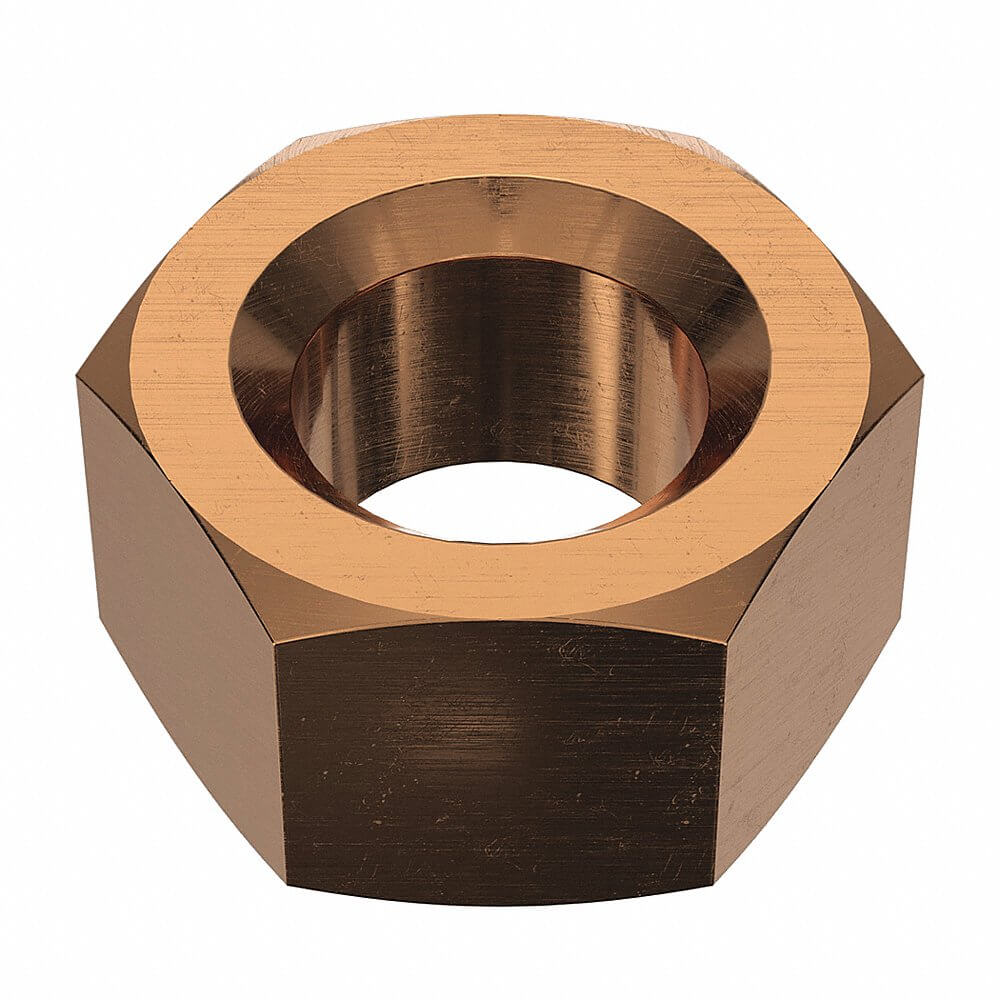 Hex Nut, 3/4 In - 10 Thread Size, Silicone Bronze, 41/64 In Ht., 1 7/64 In Wd., Plain
