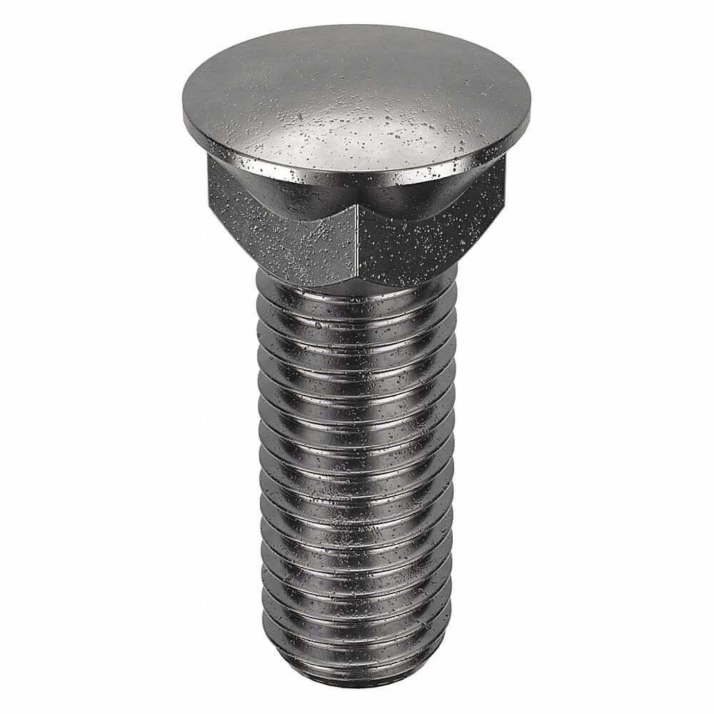 Plow Bolt, 5/8 In - 11 Thread Size, Steel, 2 1/2 In Lg., FT, Blk Oxide, Dome, 120000 psi TS