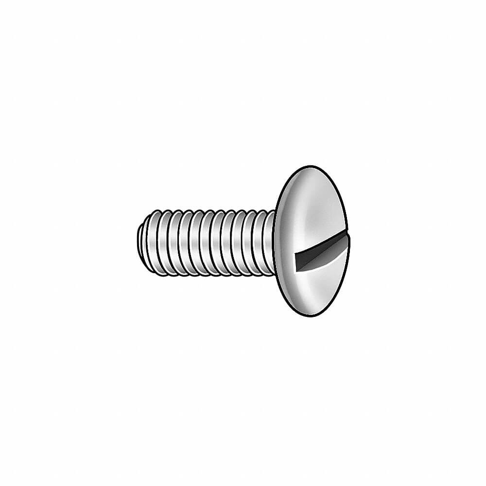Machine Screw, 10-32 Thread Size, Steel, 3/4 In Lg., Std, Truss