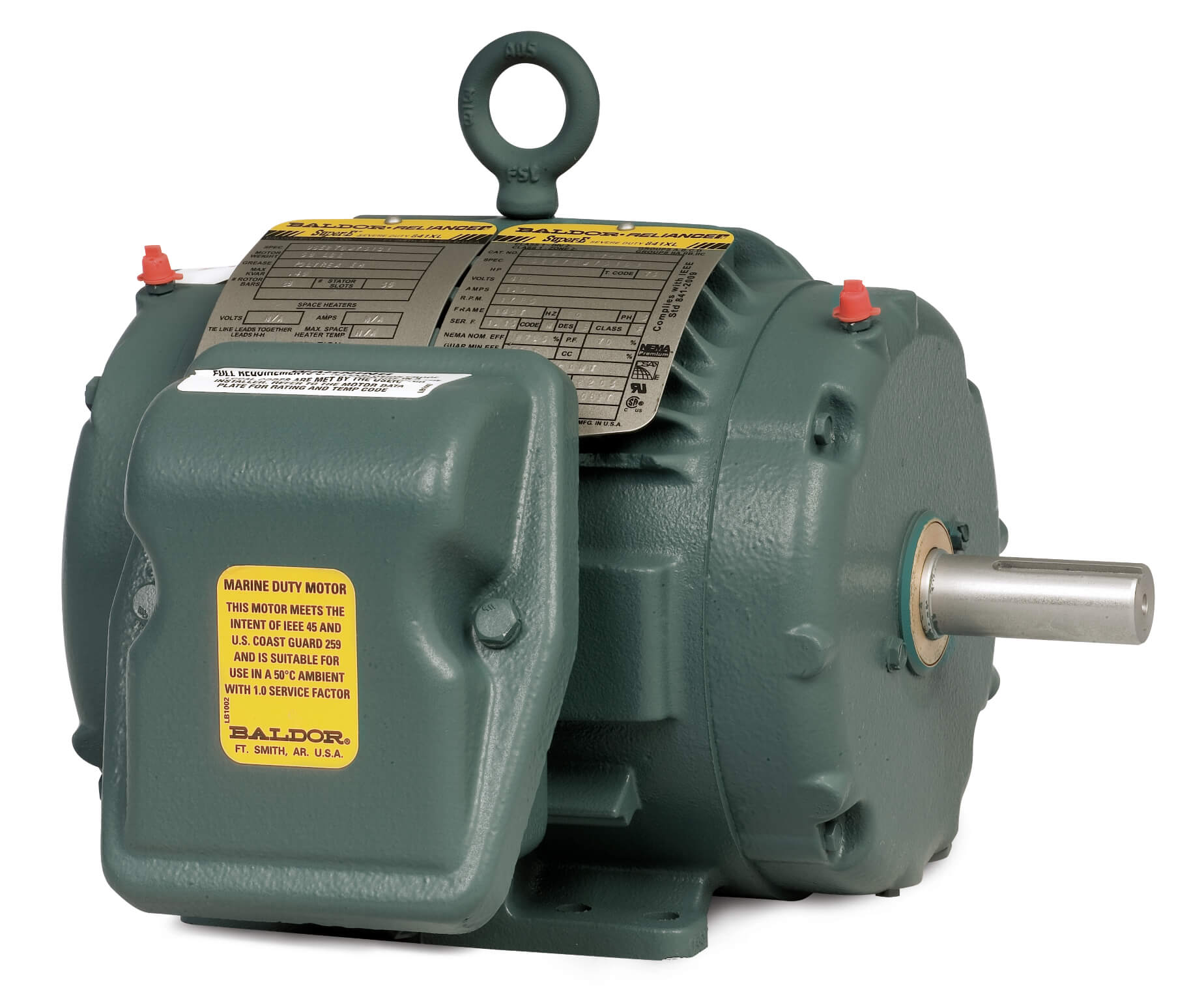 Severe Duty Motor, 460V, 1800 RPM, 60 Hz, 1 hp, TENV, 143T Frame