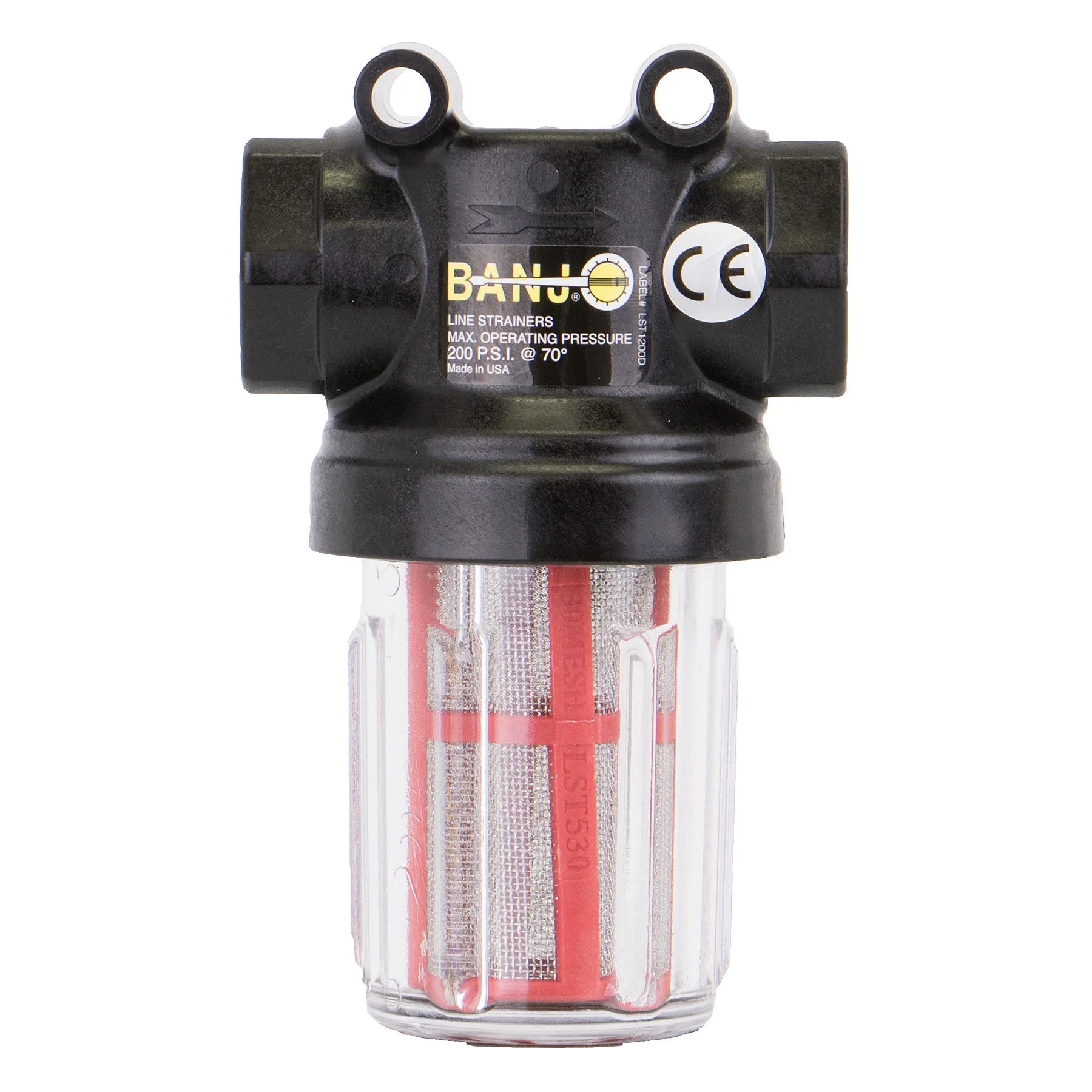 Mini T-Line Strainer, With Clear Bowl, 1/2 x 1/2 Inch, 100 Mesh