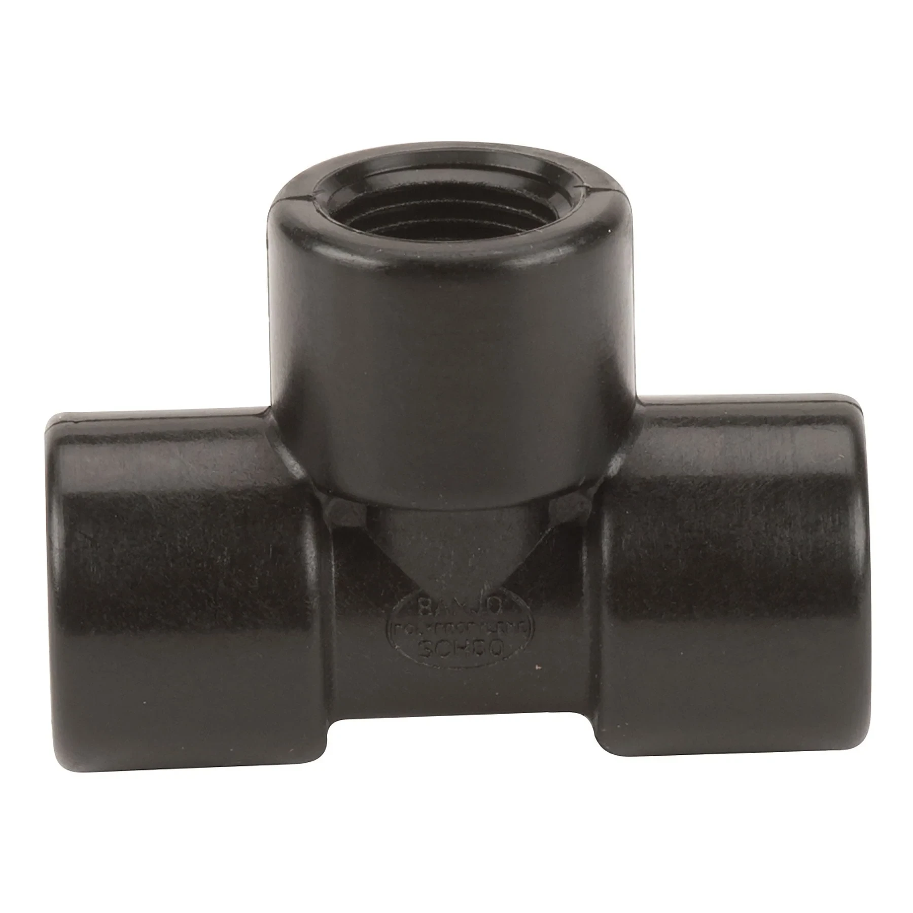 Tee, 3/8 Inch Fpt Polypropylene, 150 Psi Black