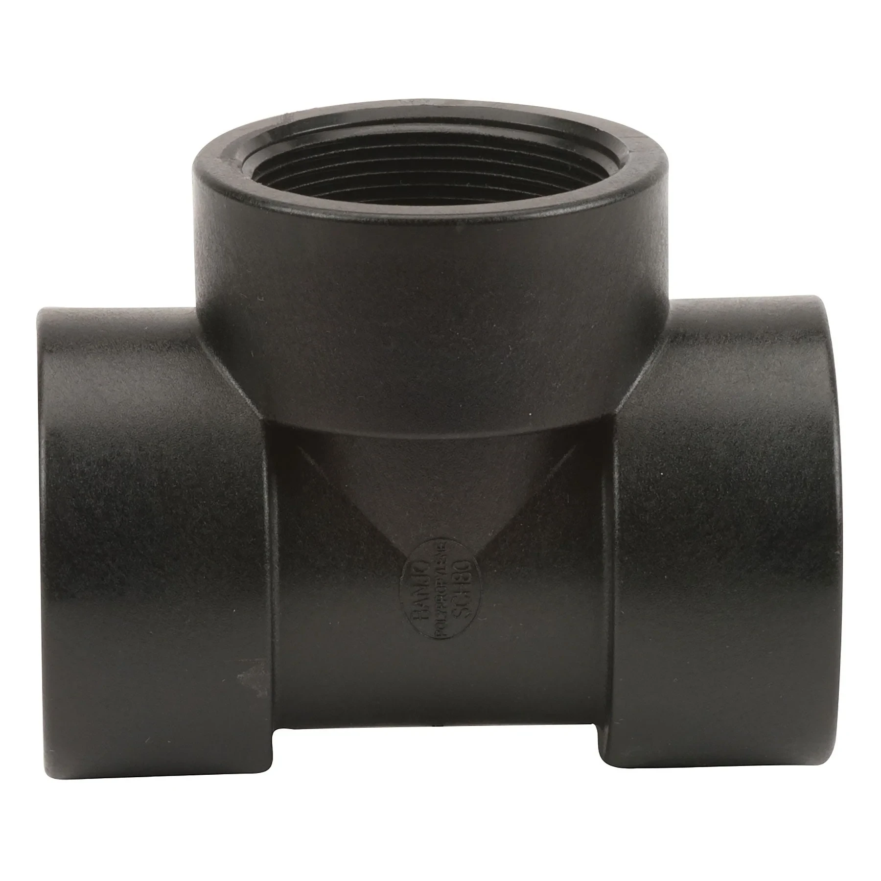Tee 2 Inch Fpt Polypropylene 150 Psi Black