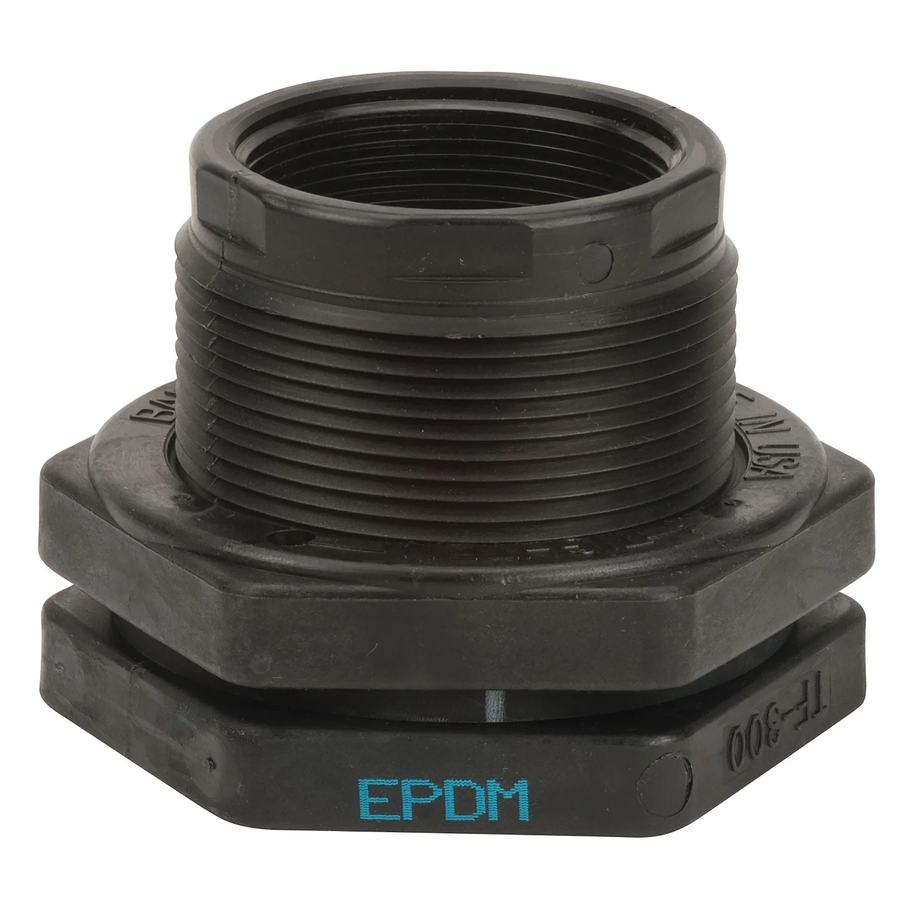Bulkhead Tank Fitting, 3 Inch With Epdm Gasket, Polypropylene