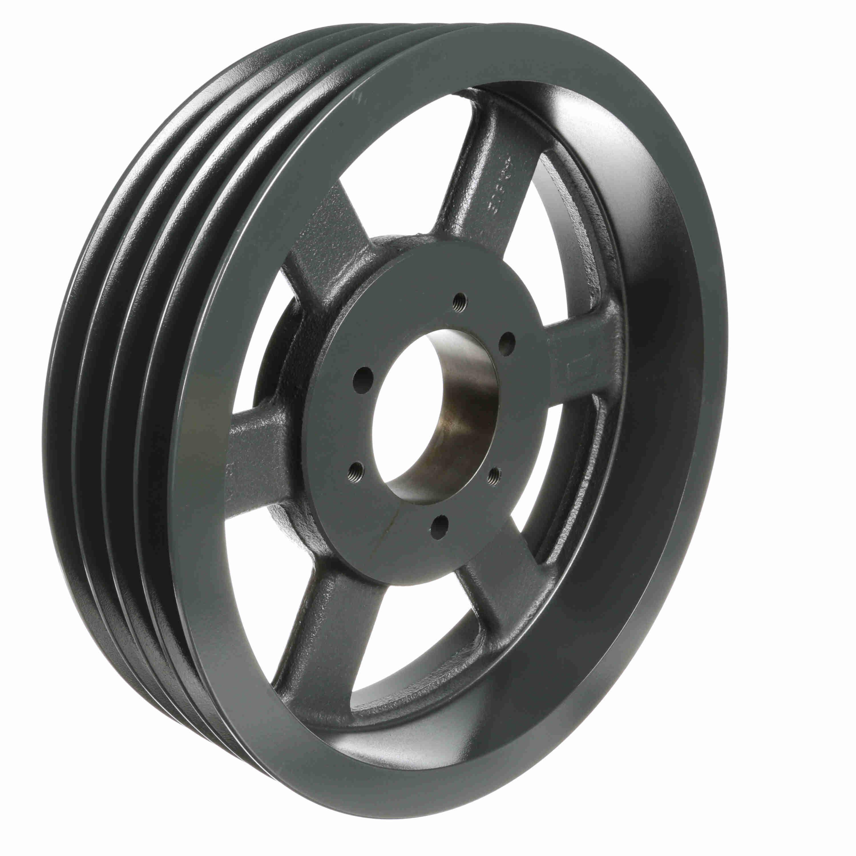 V-Belt Sheave, Multiple, Bushed Bore, 4 Groove, Cast Iron