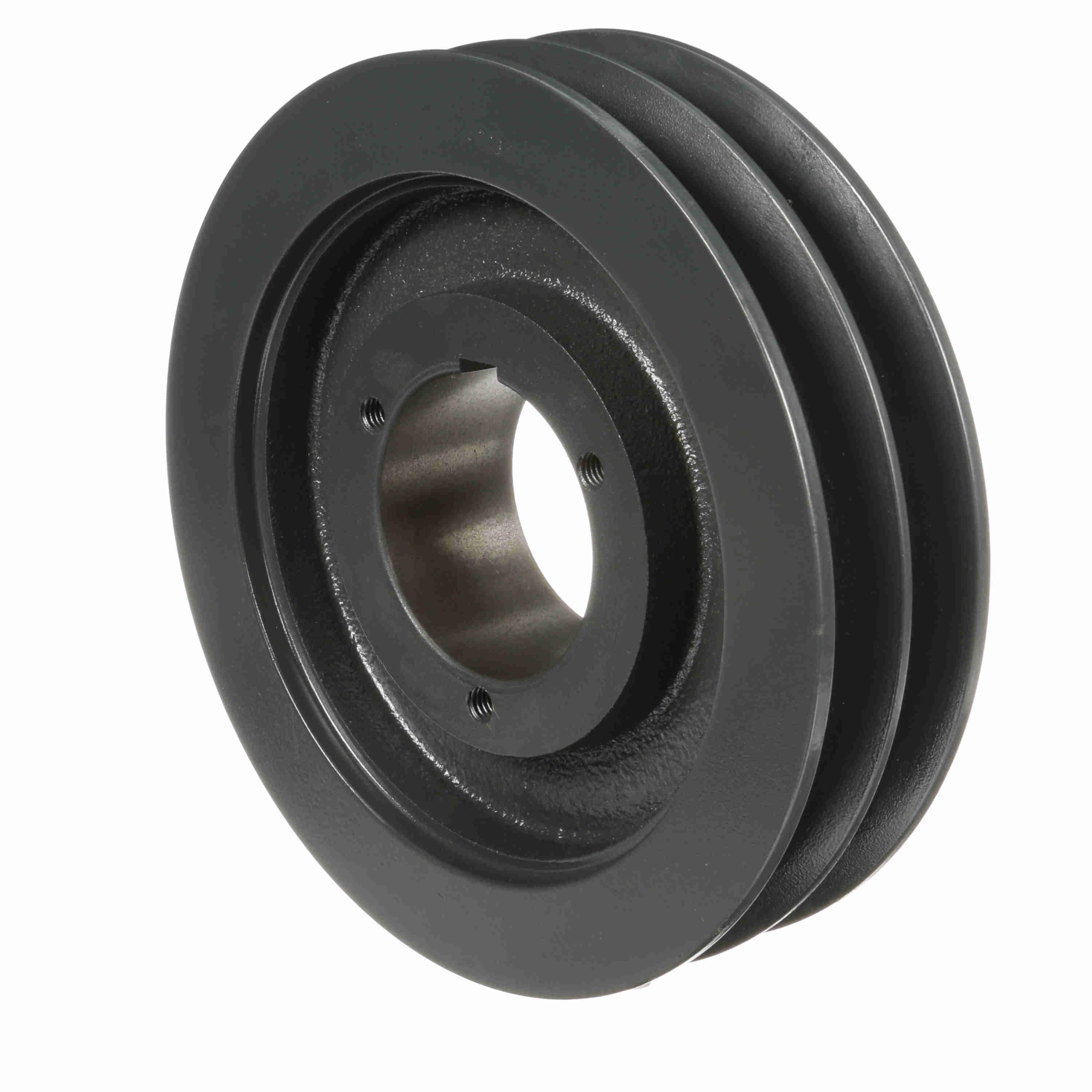 V-Belt Sheave, Multiple, Bushed Bore, 2 Groove, Cast Iron