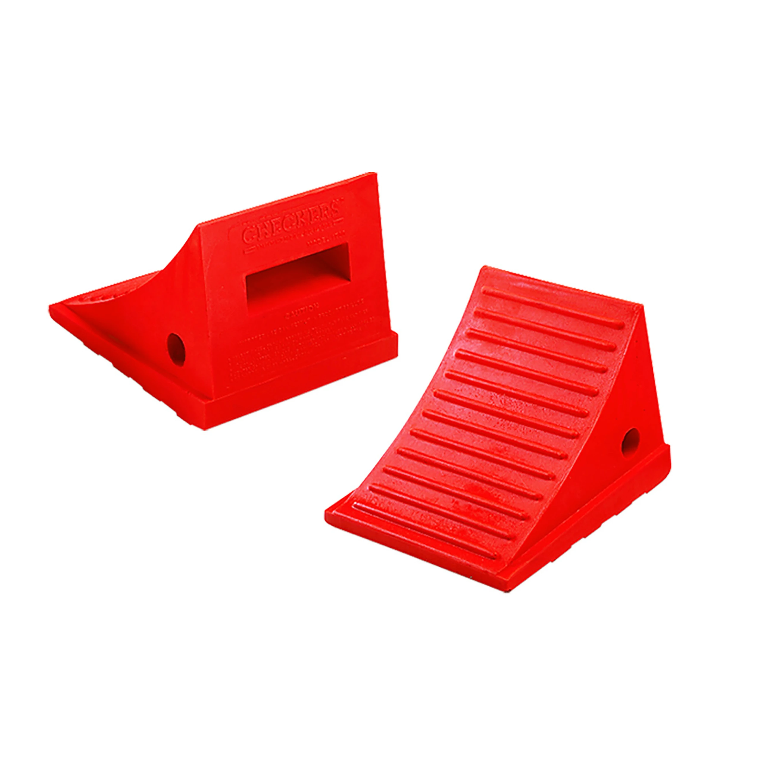 Wheel Chock, 7 1/2 Inch x 6 1/4 Inch x 8 1/2 Inch Chock Size, Urethane, 1 Chock, Orange