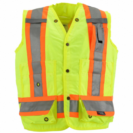 Condor 491T24 | High Visibility Vest, ANSI Class 2, X, M, Lime, Solid  Polyester, Snaps, Contrasting