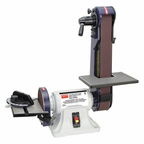 Dayton 6Y945 Belt and Disc Sander, 115V, Single Phase, 0.3 HP, 2 x 42
