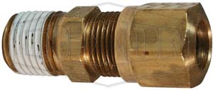 Air Brake Male Connector, Brass, 3/8 Inch Tube x 3/8 Inch Tube x 17/32 Inch-24
