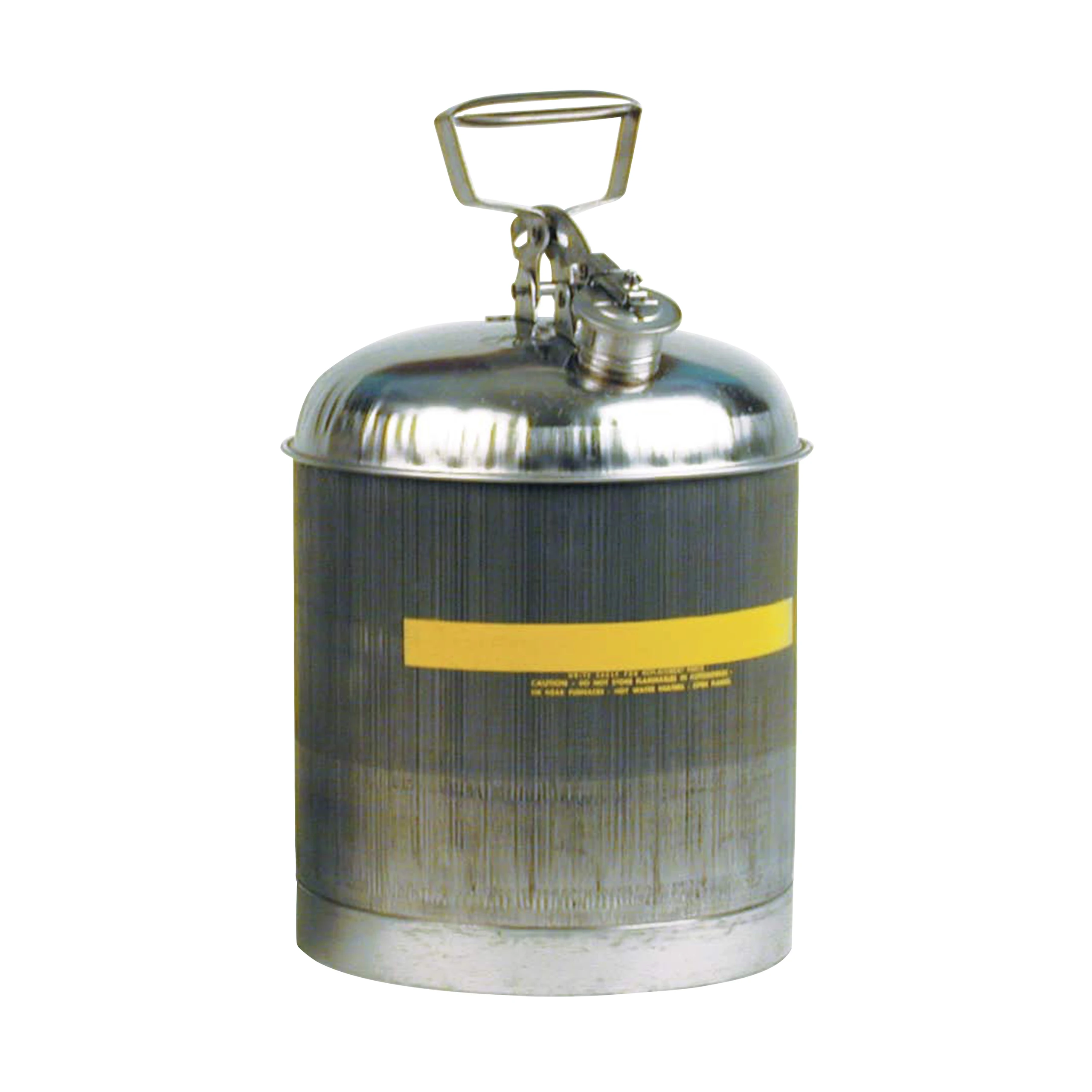 Type I Safety Can, 5 gal. Capacity, Stainless Steel, Silver