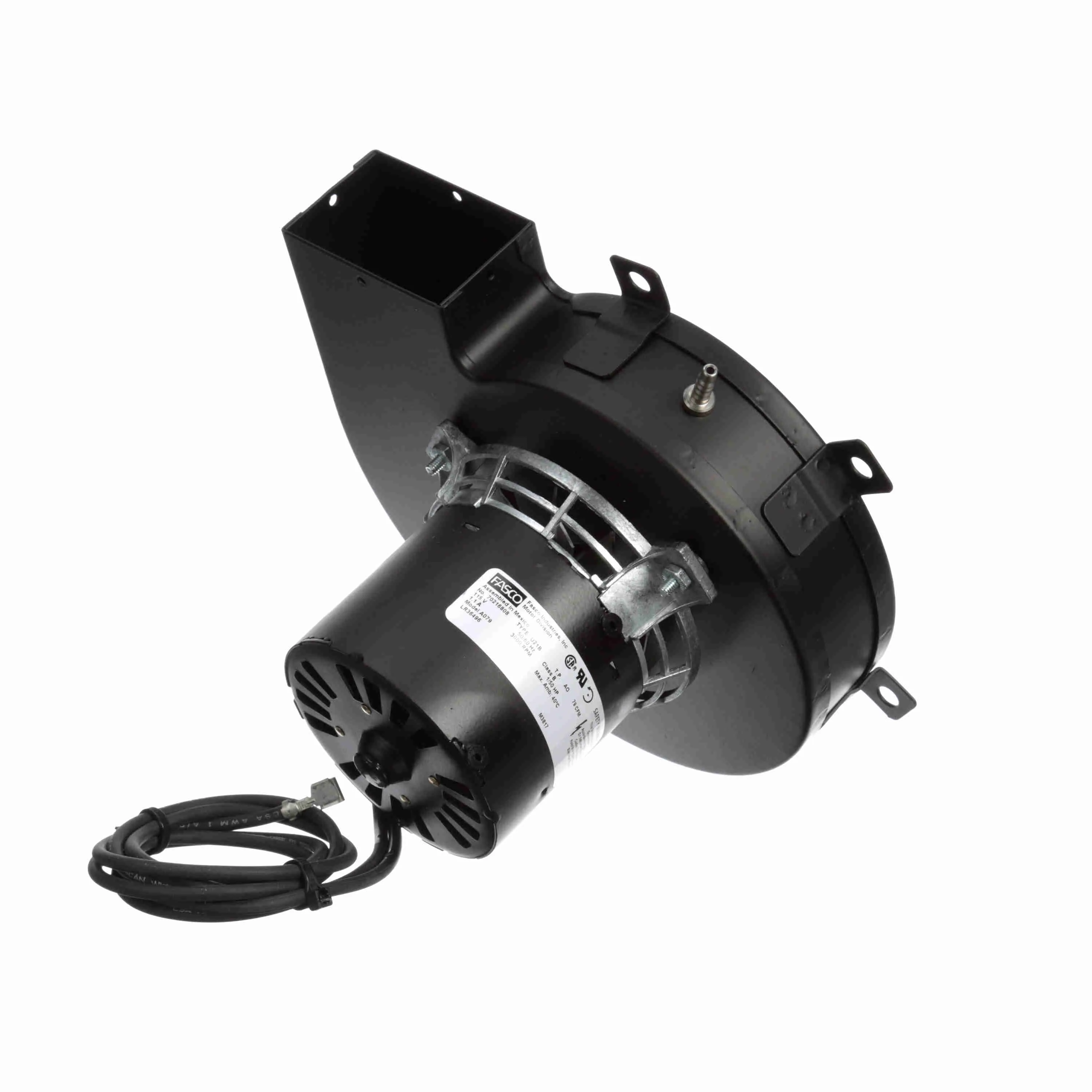 Rectangular Outlet Shaded Pole OEM Replacement Draft Inducer Blower, 115 Volt