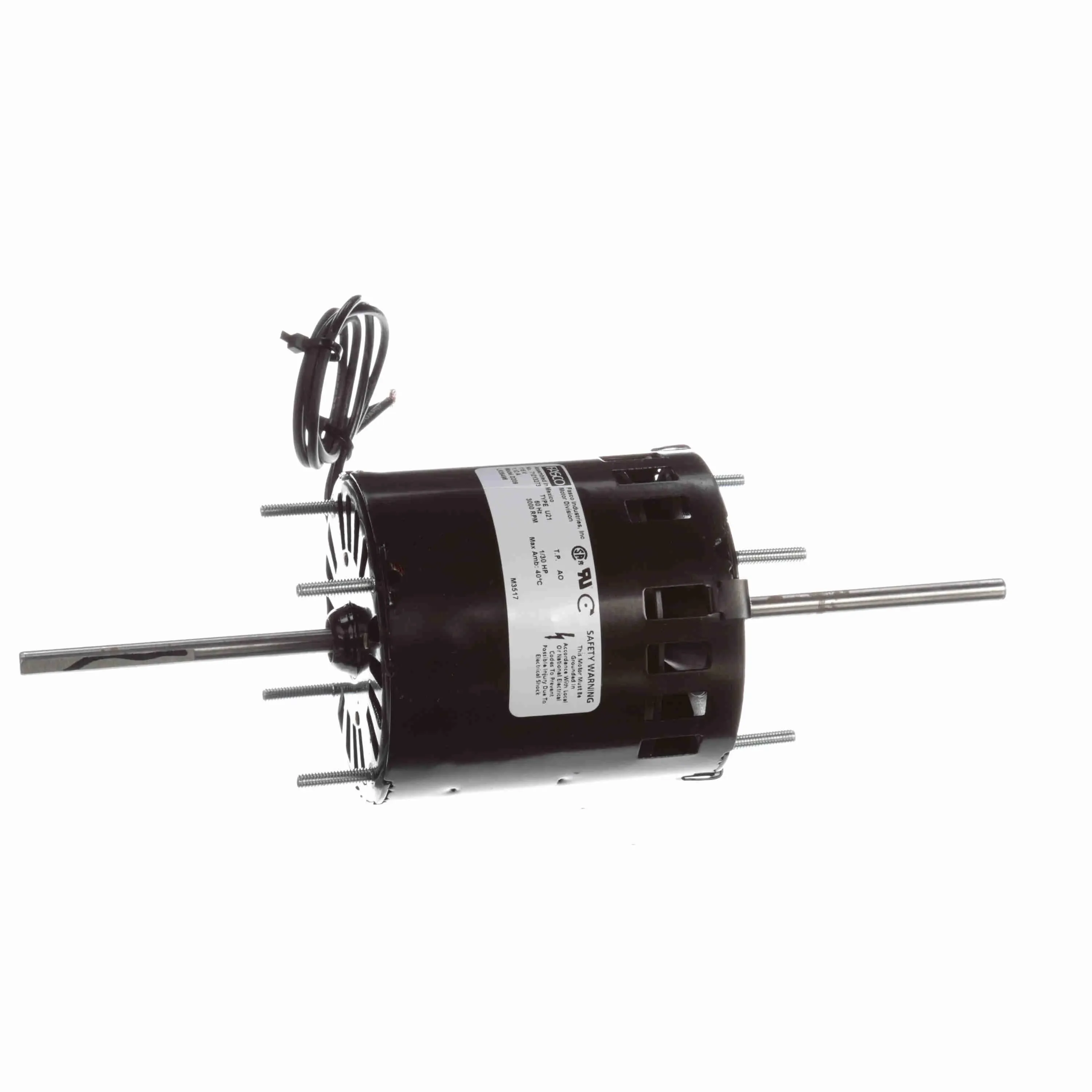 Fan and Blower Motor, 1/30 HP, 1 Phase, 60 Hz, 115 V, 3000 RPM, 1 Speed, 3.3 Inch Diameter