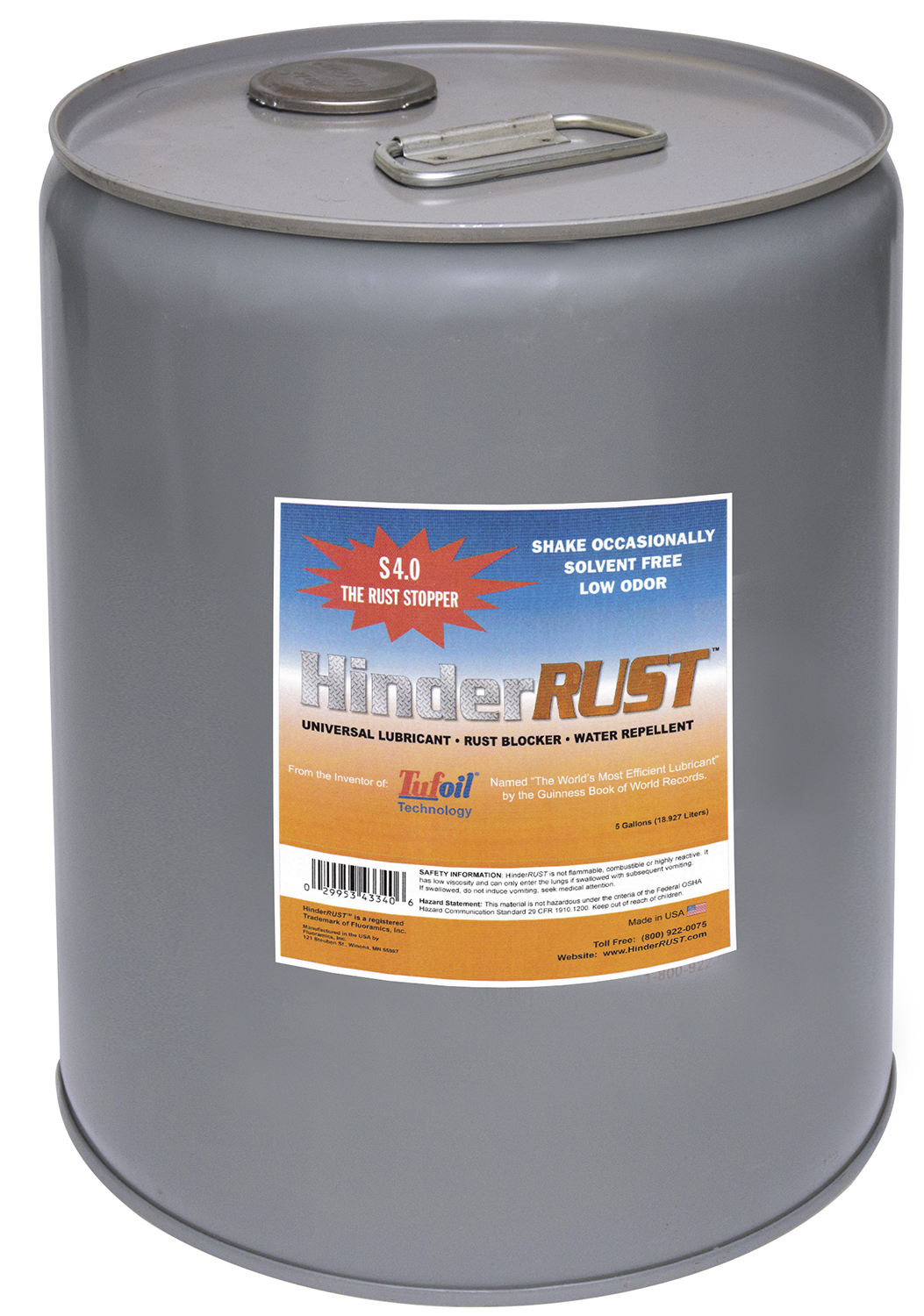 HinderRust S4.0, Rust Protector Lubricator, 5 Gallon
