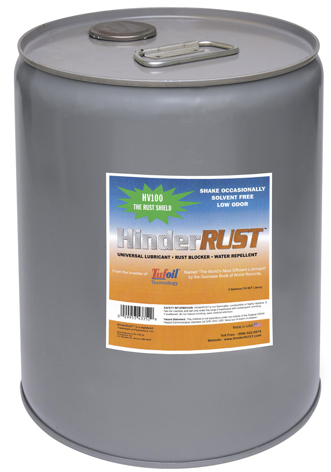 HinderRust HV100, Rust Protector Lubricator, 5 Gallon