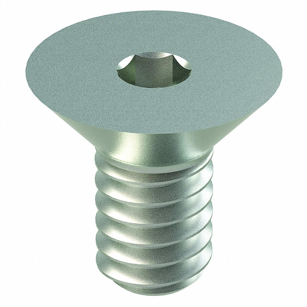 Socket Flat Head Cap Screw, 1/4 In - 20 Thread Size, Flat, 1/2 In Lg., 0.161 In Head Ht.