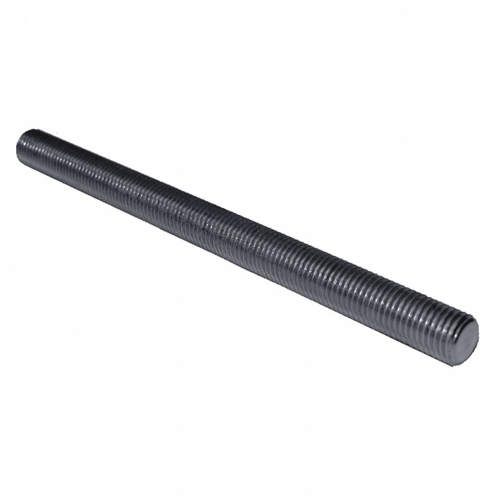7/8-14 x 1 Zinc Plated Low Carbon Steel Threaded Rod, Pack of 2 