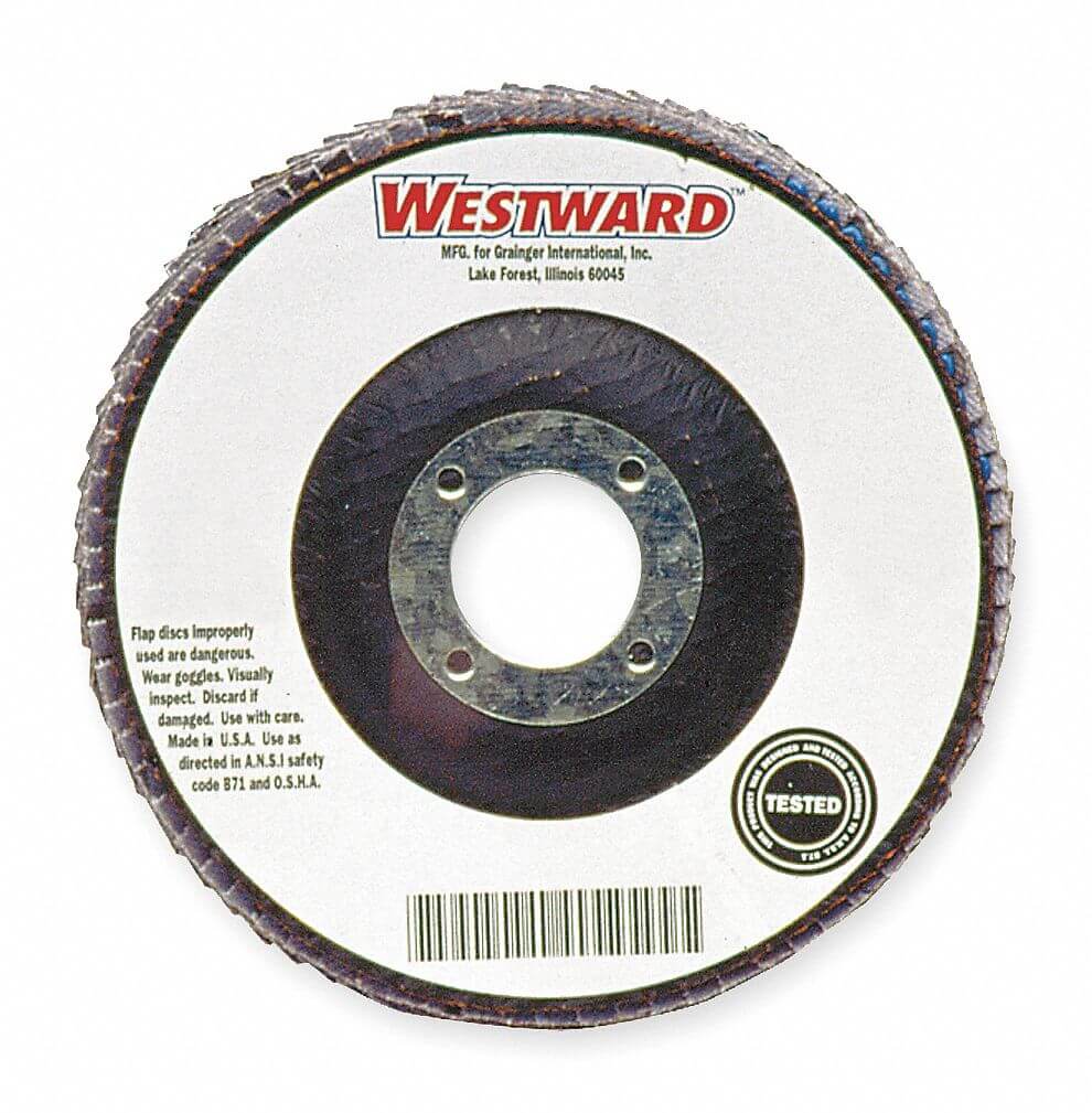 Westward 6NZ06 Flap Disc, 7 Inch Disc Dia., 40 Abrasive Grit
