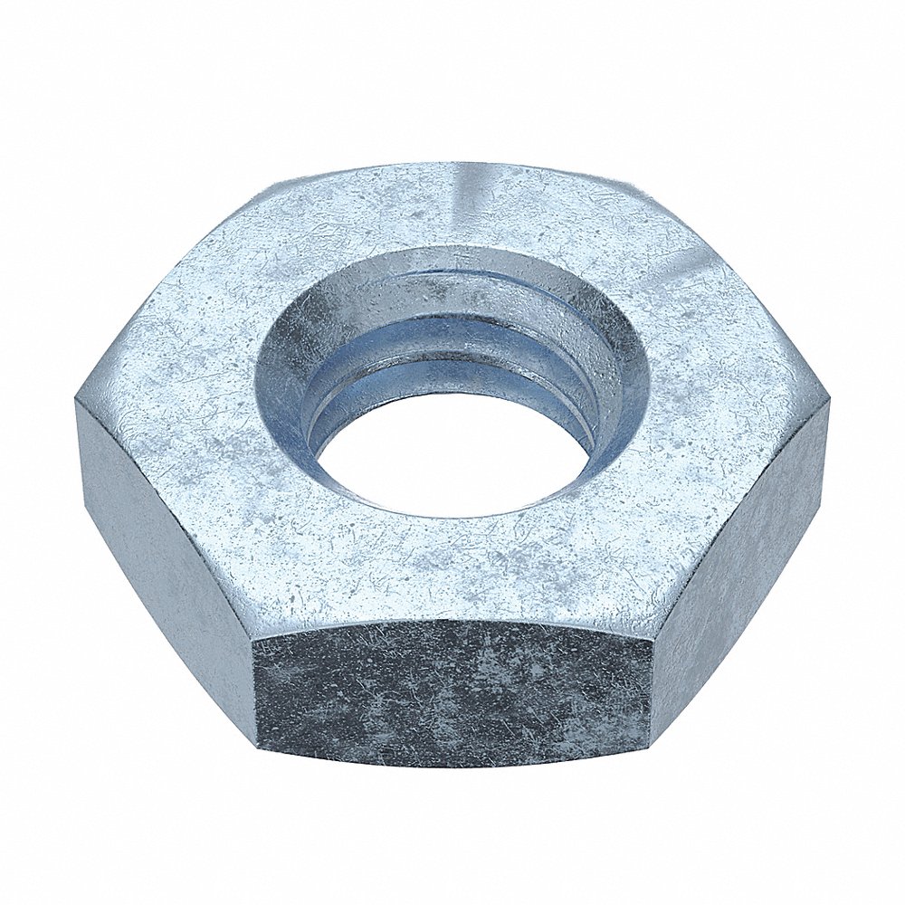 Hex Nut, M3x0.5 Thread Size, Steel, 1.8 mm Ht., 5.5 mm Wd., Zn Plated, Thin Hex