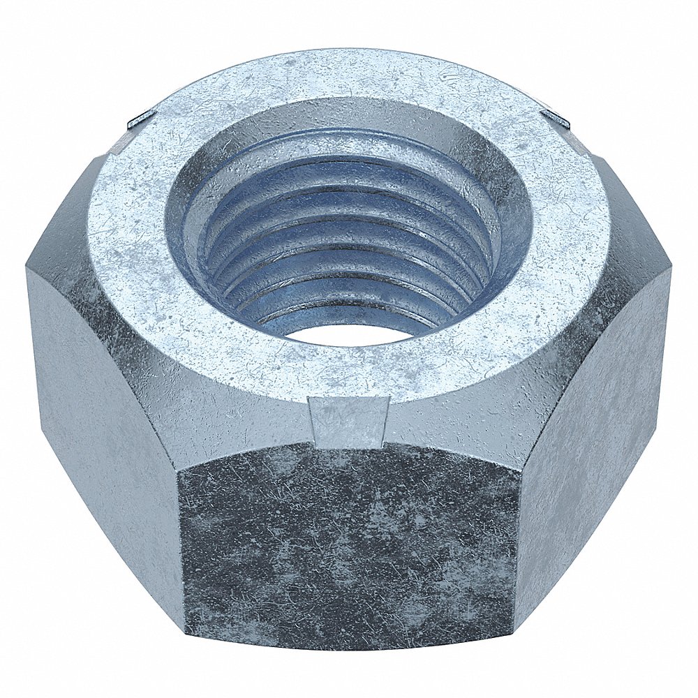 Locknut, M10x1.25 Thread Size, Top Lock Distorted Thread, 17mm Hex Wd., Zn Plated