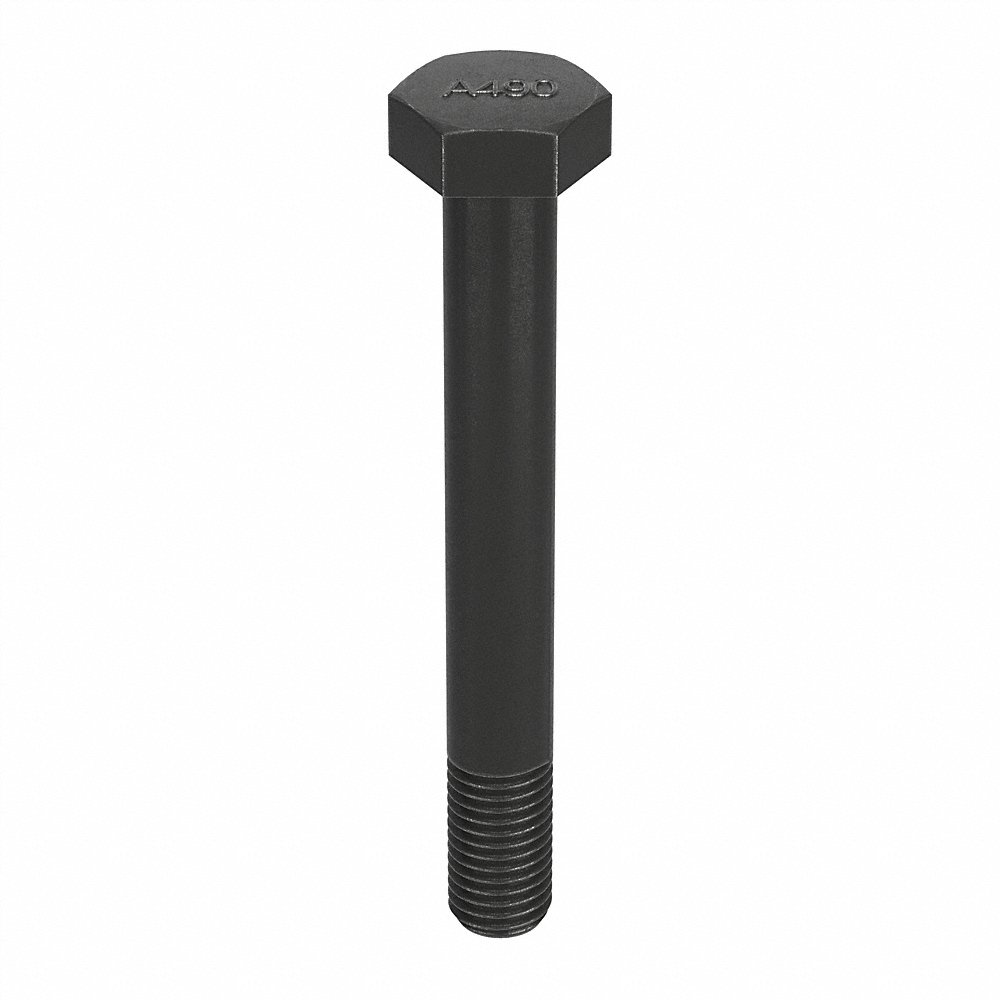 Hex Structural Bolt, 5/8 In - 11 Thread Size, Steel, 6 In Lg., Blk Oxide, Gr. A490