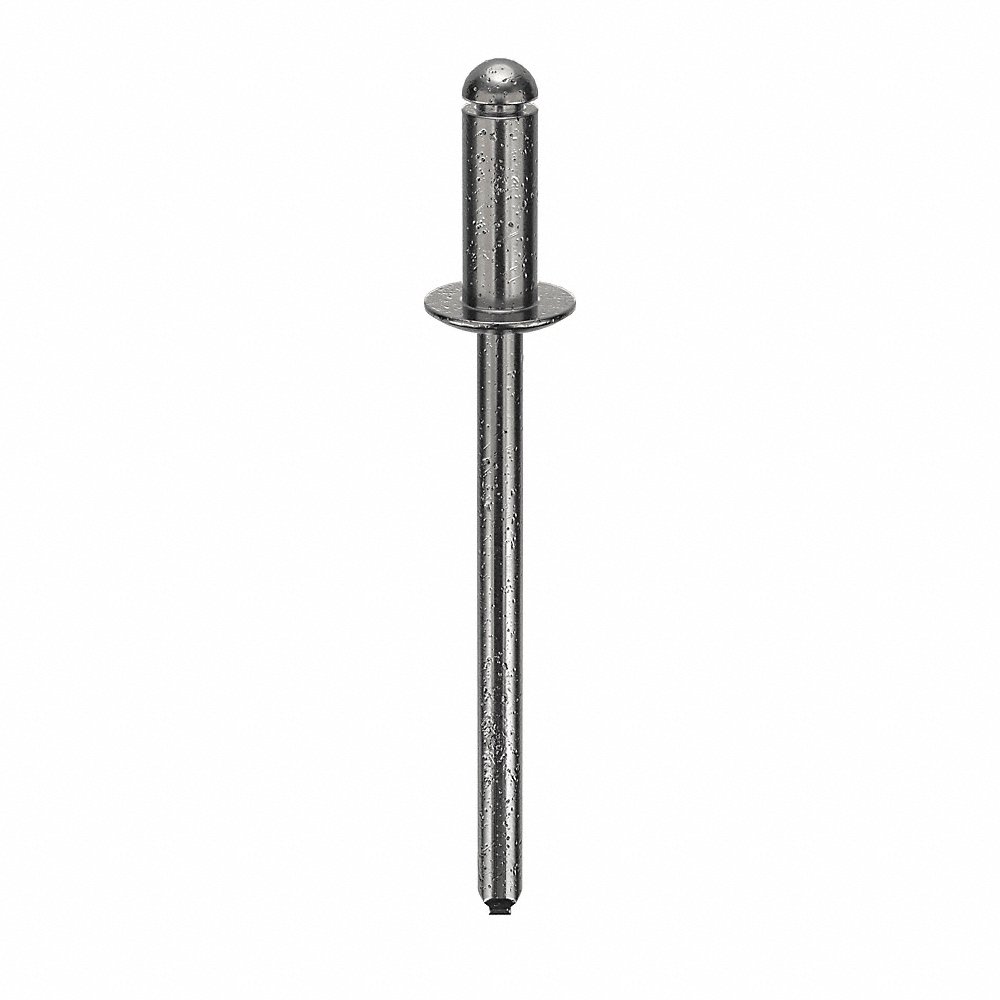 Blind Rivet Multigrip, 1/8 In Rivet Dia., Steel, 0.323 In Rivet Lg., 1/25 In Head Ht.